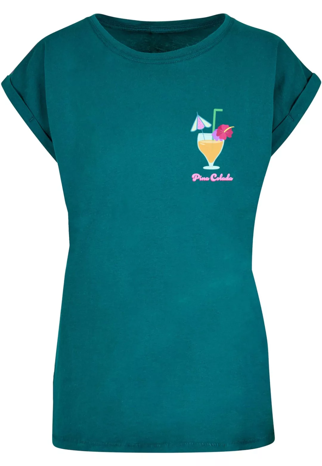 Merchcode T-Shirt "Merchcode Damen Ladies Pina Colada Extended Shoulder Tee günstig online kaufen