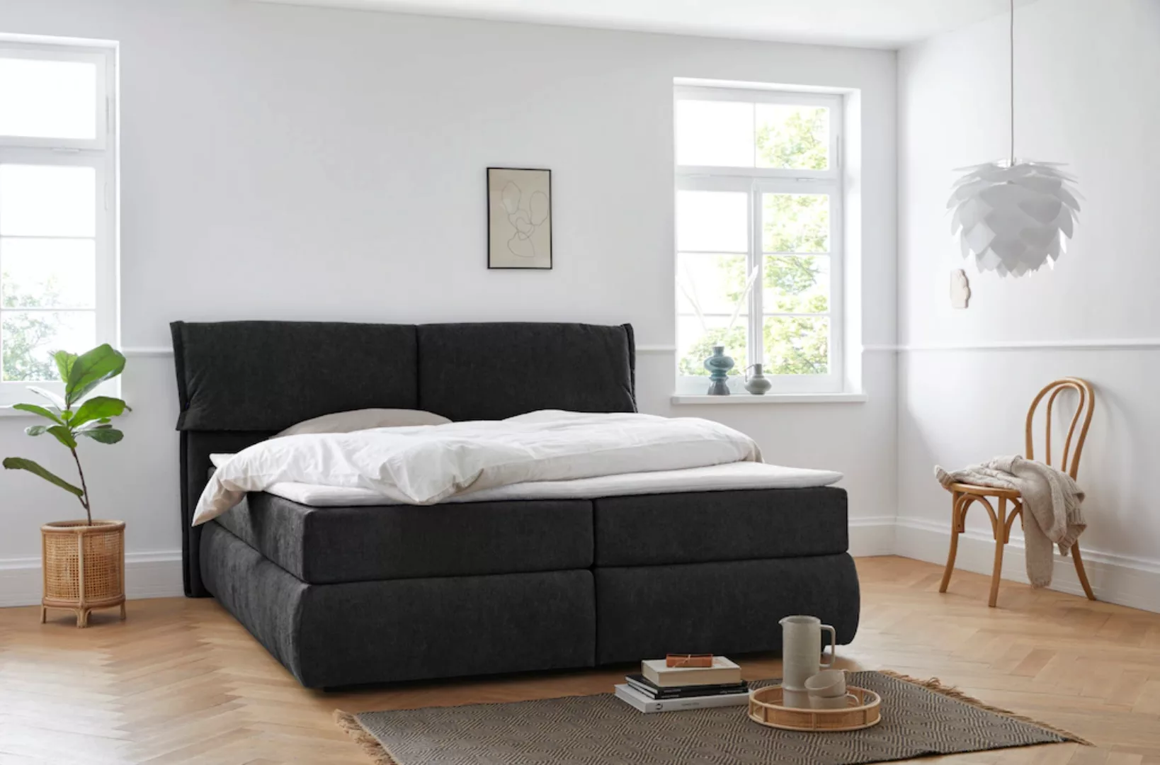 andas Boxspringbett "Jenson", in 4 Farben, 4 Breiten, 3 Matratzenarten in 2 günstig online kaufen