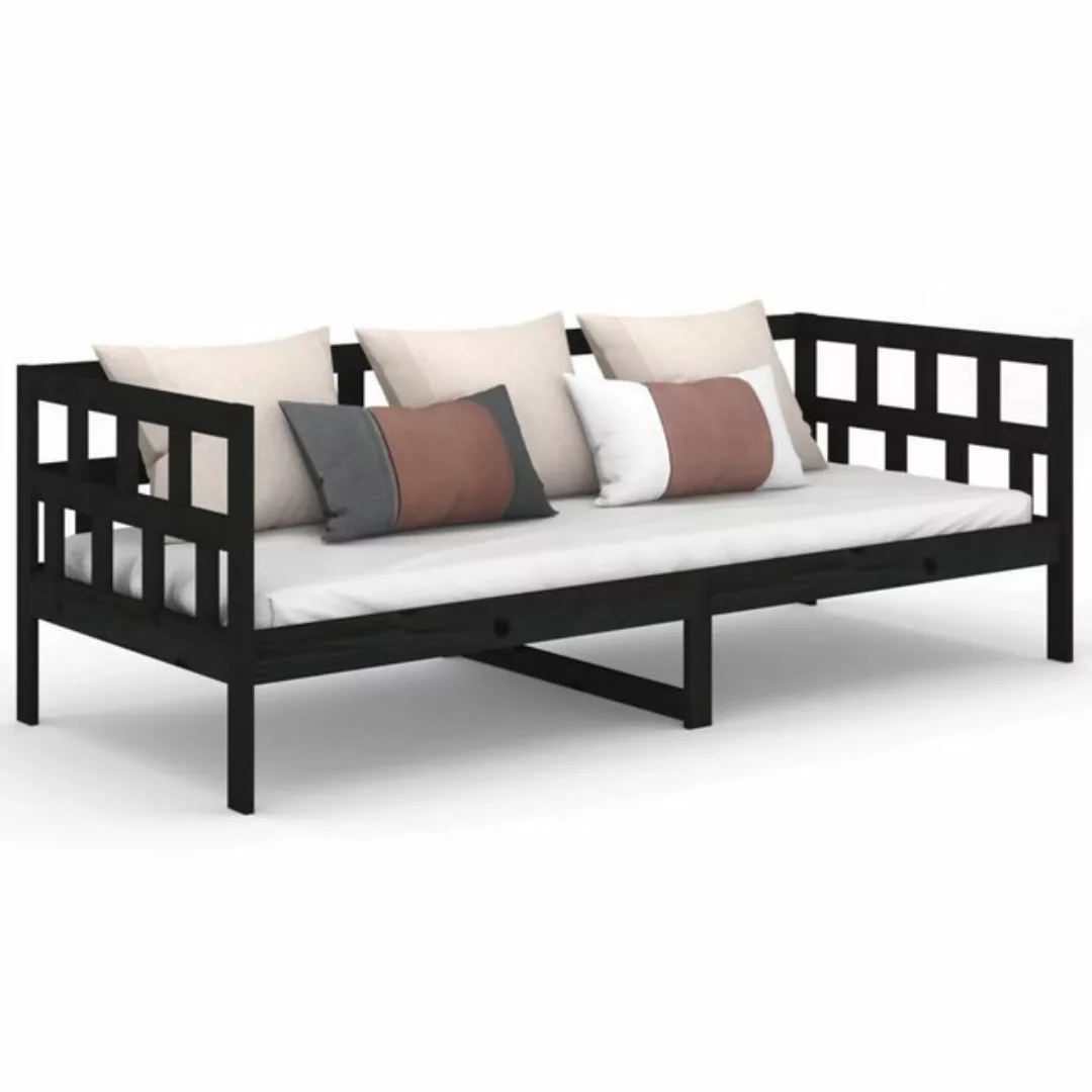 furnicato Bett Tagesbett Schwarz Massivholz Kiefer 90x190 cm (1-tlg) günstig online kaufen