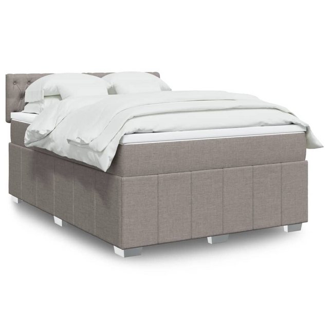 vidaXL Boxspringbett, Boxspringbett mit Matratze Taupe 140x200 cm Stoff günstig online kaufen