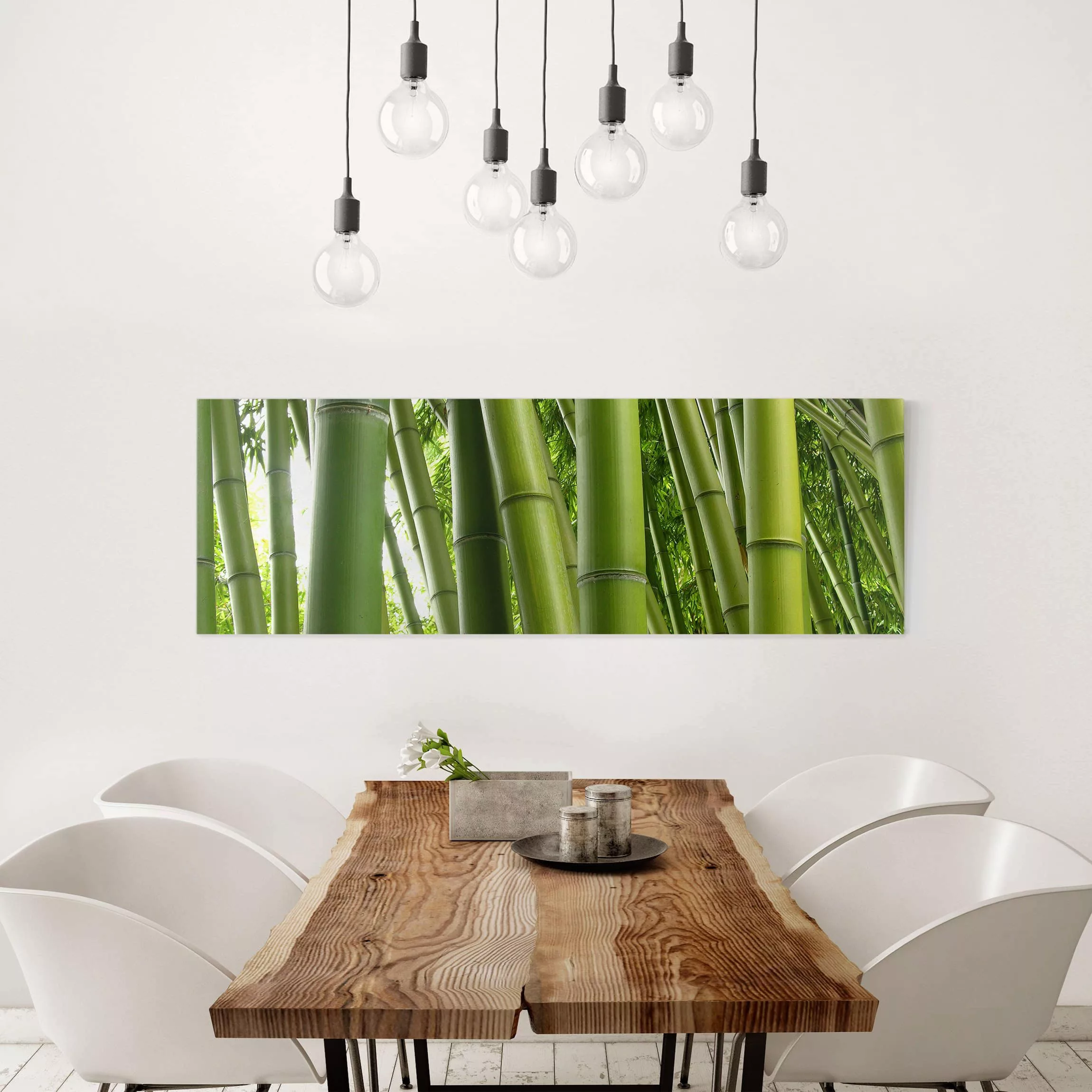 Leinwandbild Bambus - Panorama Bamboo Trees günstig online kaufen