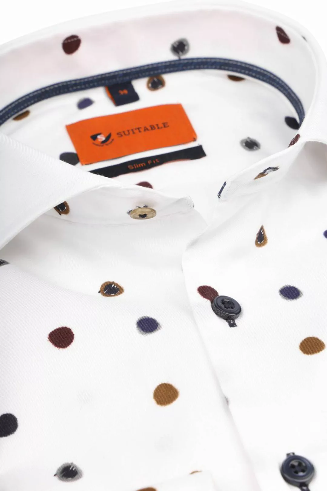 Suitable Hemd Dots Weiß - Größe 42 günstig online kaufen
