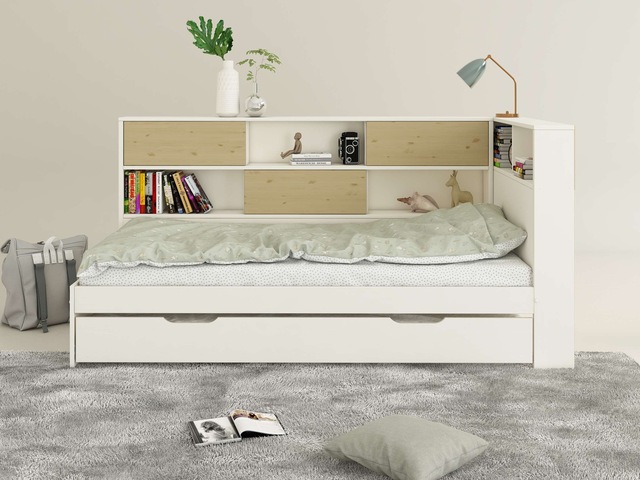 Home affaire Stauraumbett »Amance«, (Außenmaße B/T/H: 110,2/220,1/106,9 cm) günstig online kaufen