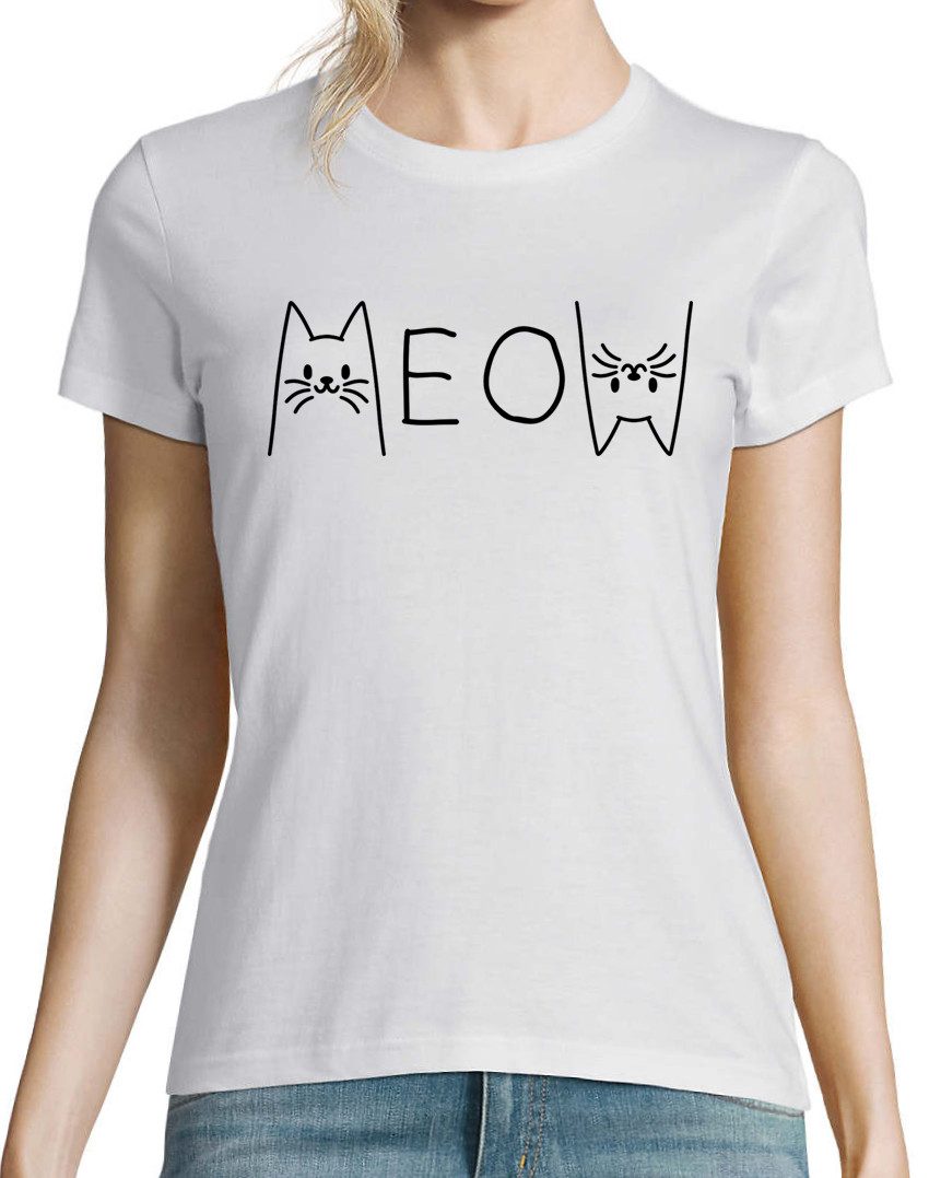 Youth Designz Print-Shirt MEOW Damen T-Shirt günstig online kaufen