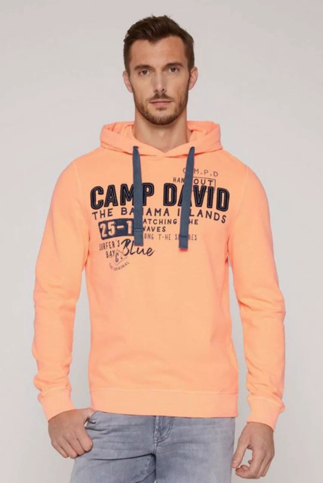 CAMP DAVID Kapuzensweatshirt mit Schriftzügen günstig online kaufen