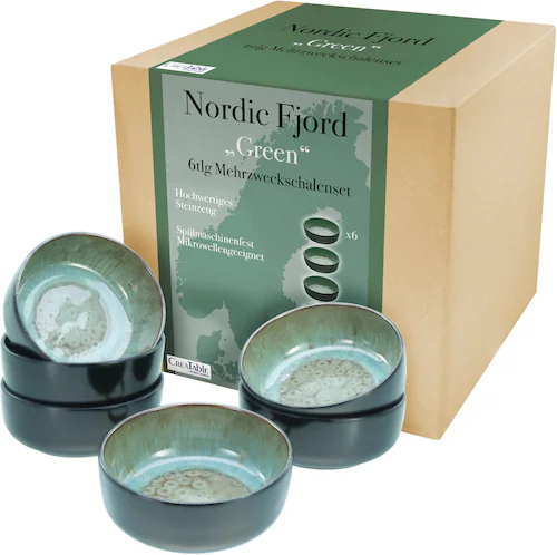 CreaTable Müslischale »Nordic Fjord«, 6 tlg., aus Steinzeug, Salatschale, S günstig online kaufen