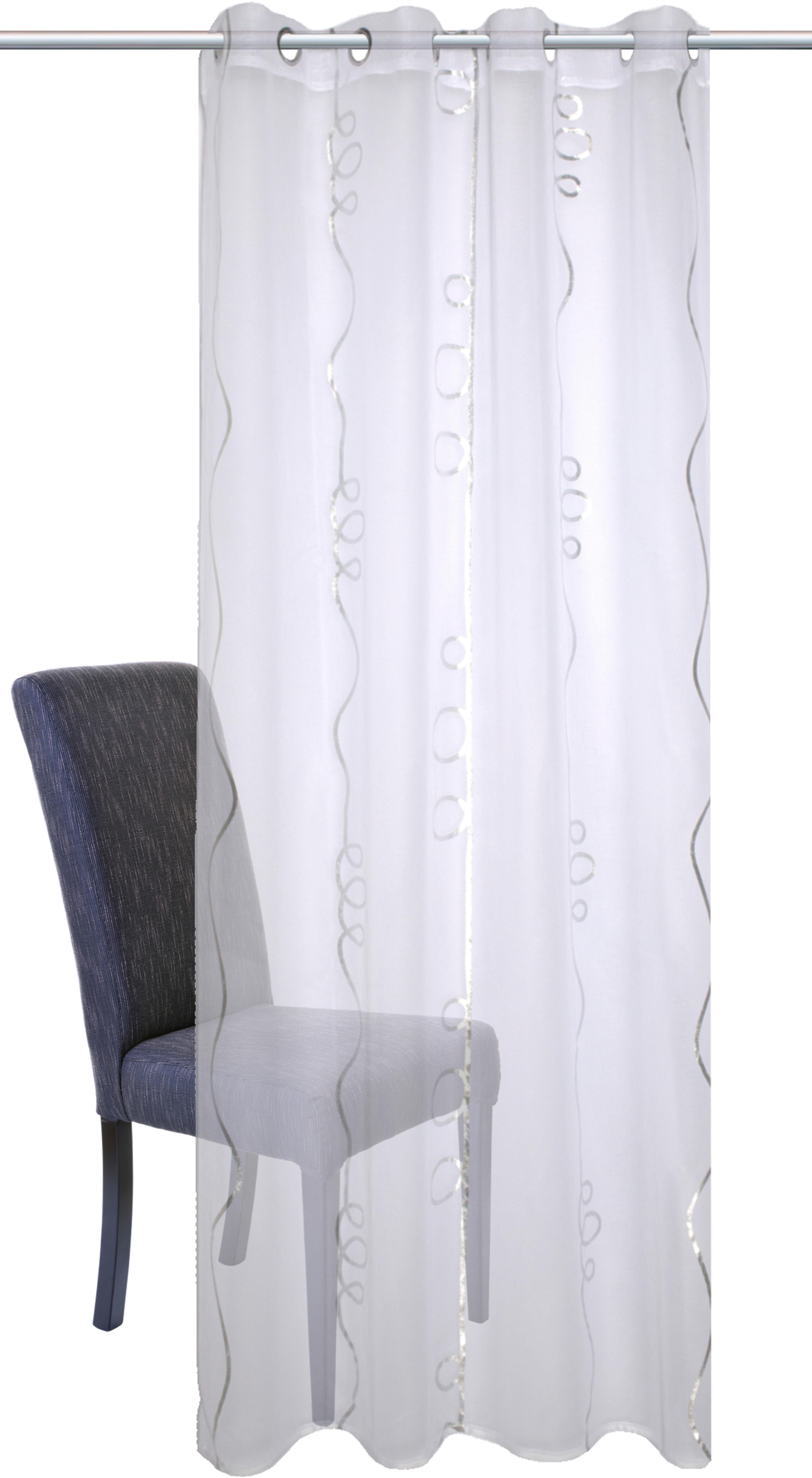HOME Wohnideen Ösenschal   ¦ silber ¦ Maße (cm): B: 140 H: 245 Gardinen & R günstig online kaufen