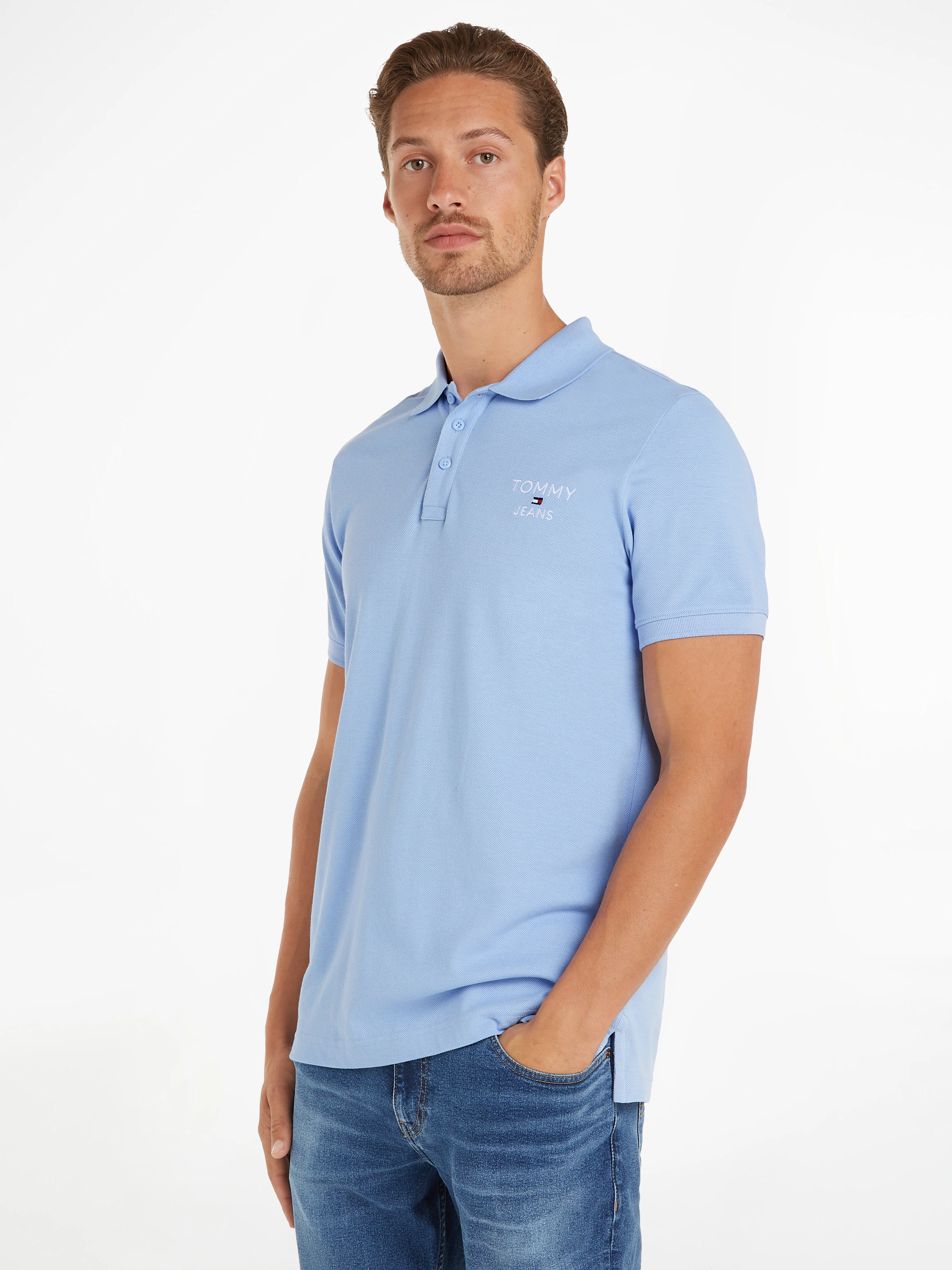 Tommy Jeans Poloshirt TJM SLIM CORP POLO mit Markenstickerei auf der Brust günstig online kaufen