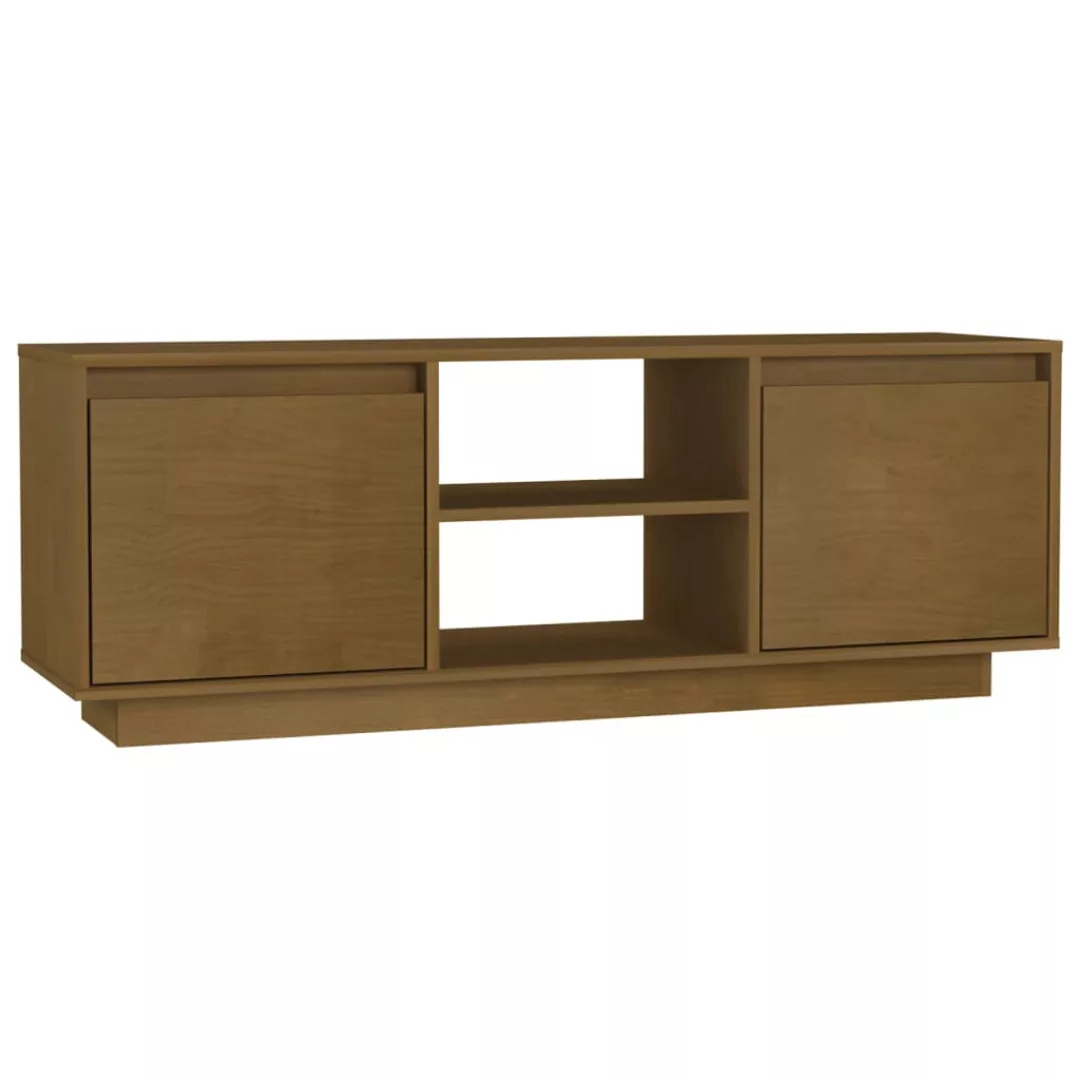 Tv-schrank Honigbraun 110x30x40 Cm Massivholz Kiefer günstig online kaufen