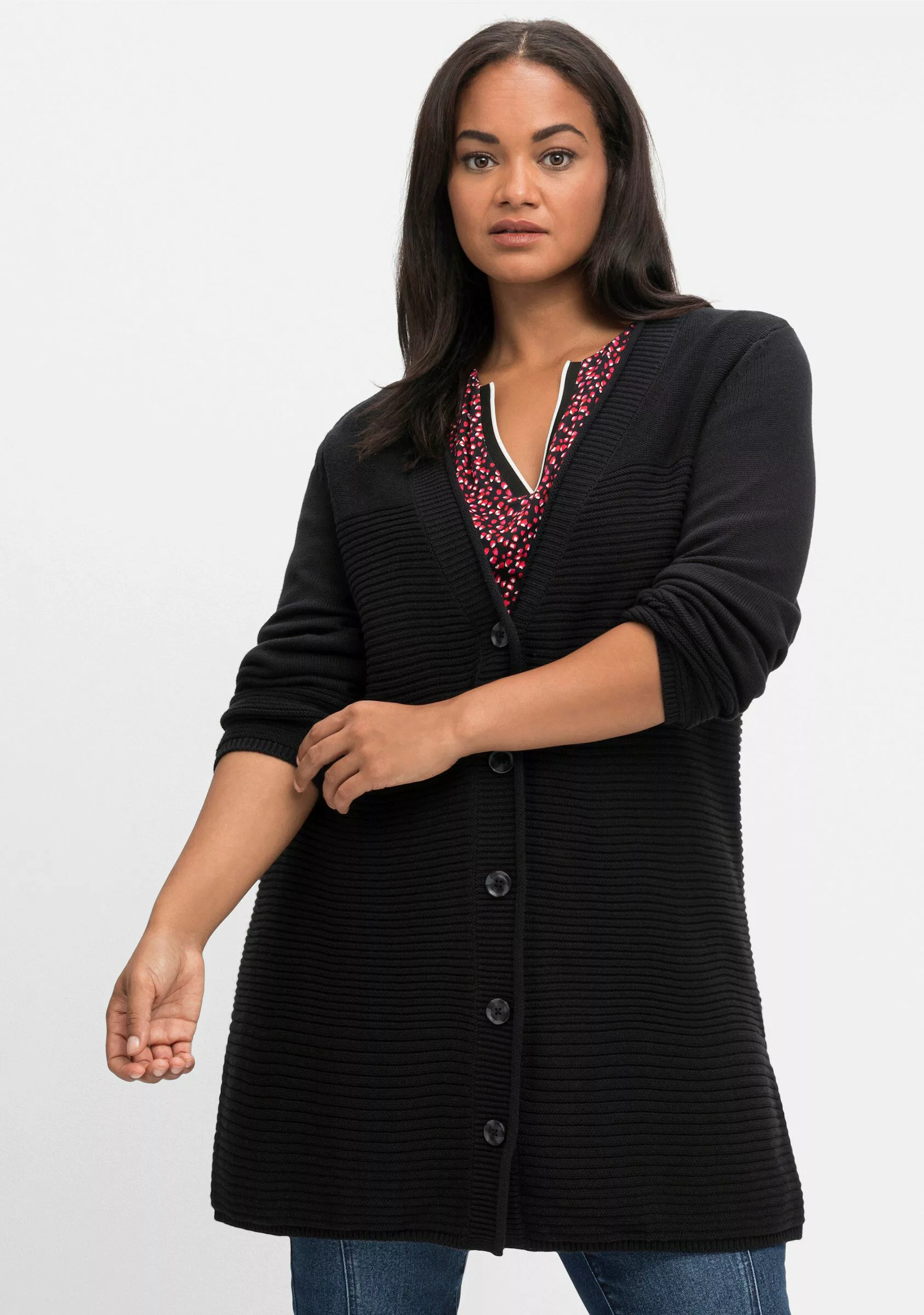 Sheego Strickjacke Longstrickjacke günstig online kaufen