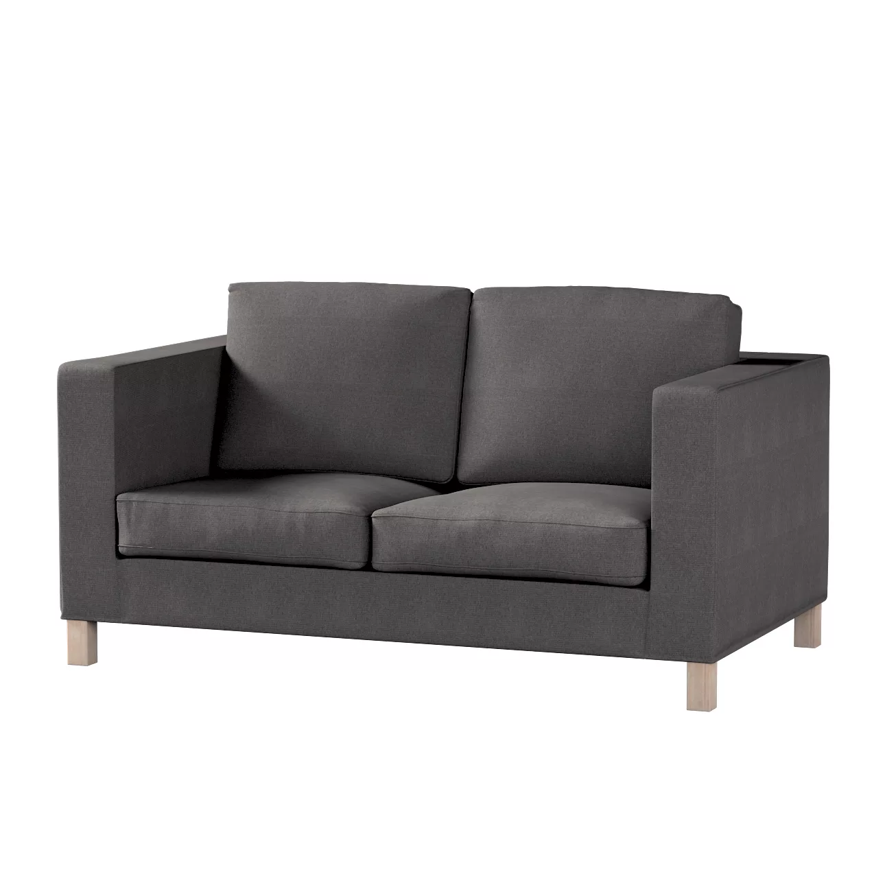 Bezug für Karlanda 2-Sitzer Sofa nicht ausklappbar, kurz, dunkelgrau, 60cm günstig online kaufen