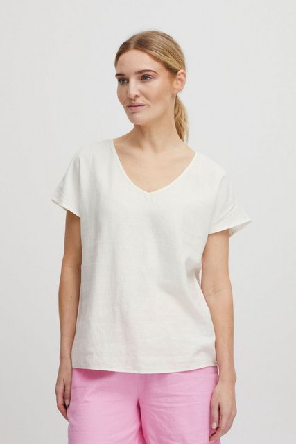 b.young Kurzarmbluse - BYFALAKKA VNECK BLOUSE - Bluse aus Leinenmix günstig online kaufen