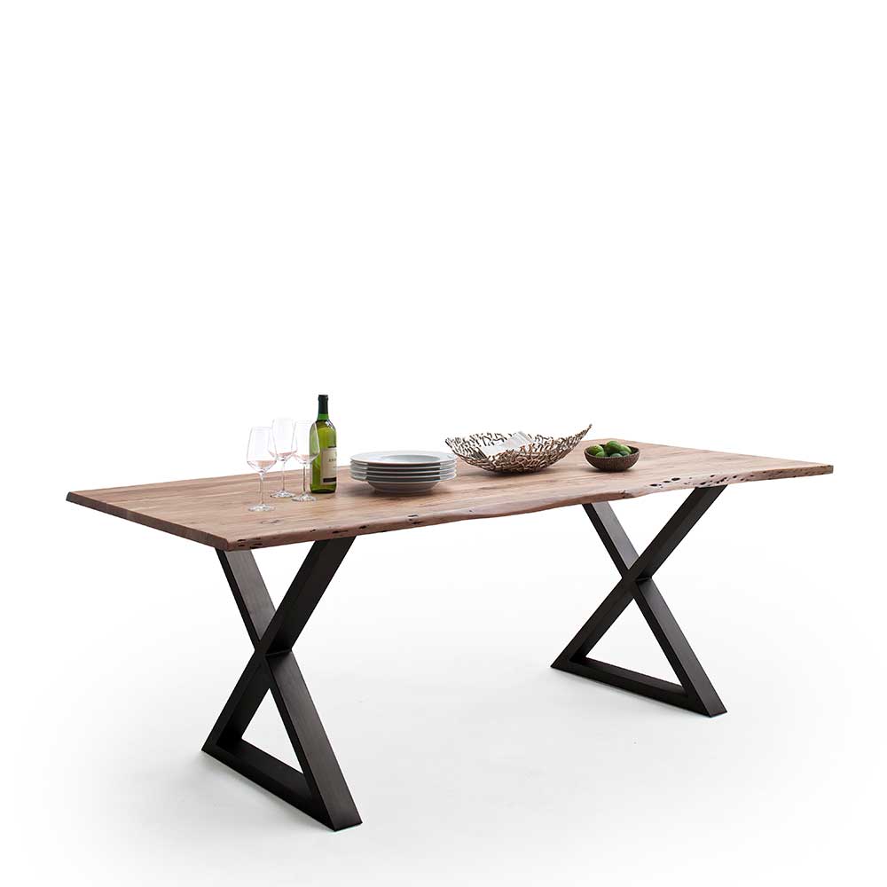 Esstisch Holztisch aus Akazie Massivholz mit natürlicher Baumkante günstig online kaufen