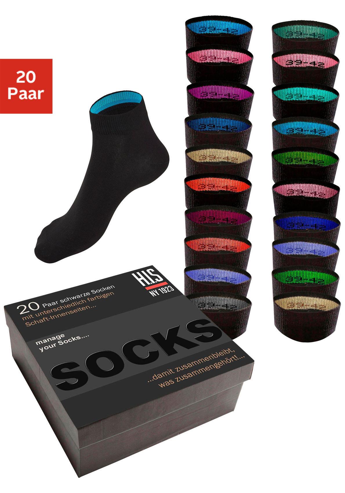 H.I.S Kurzsocken, (Box, 20 Paar), in praktischer Geschenkbox günstig online kaufen