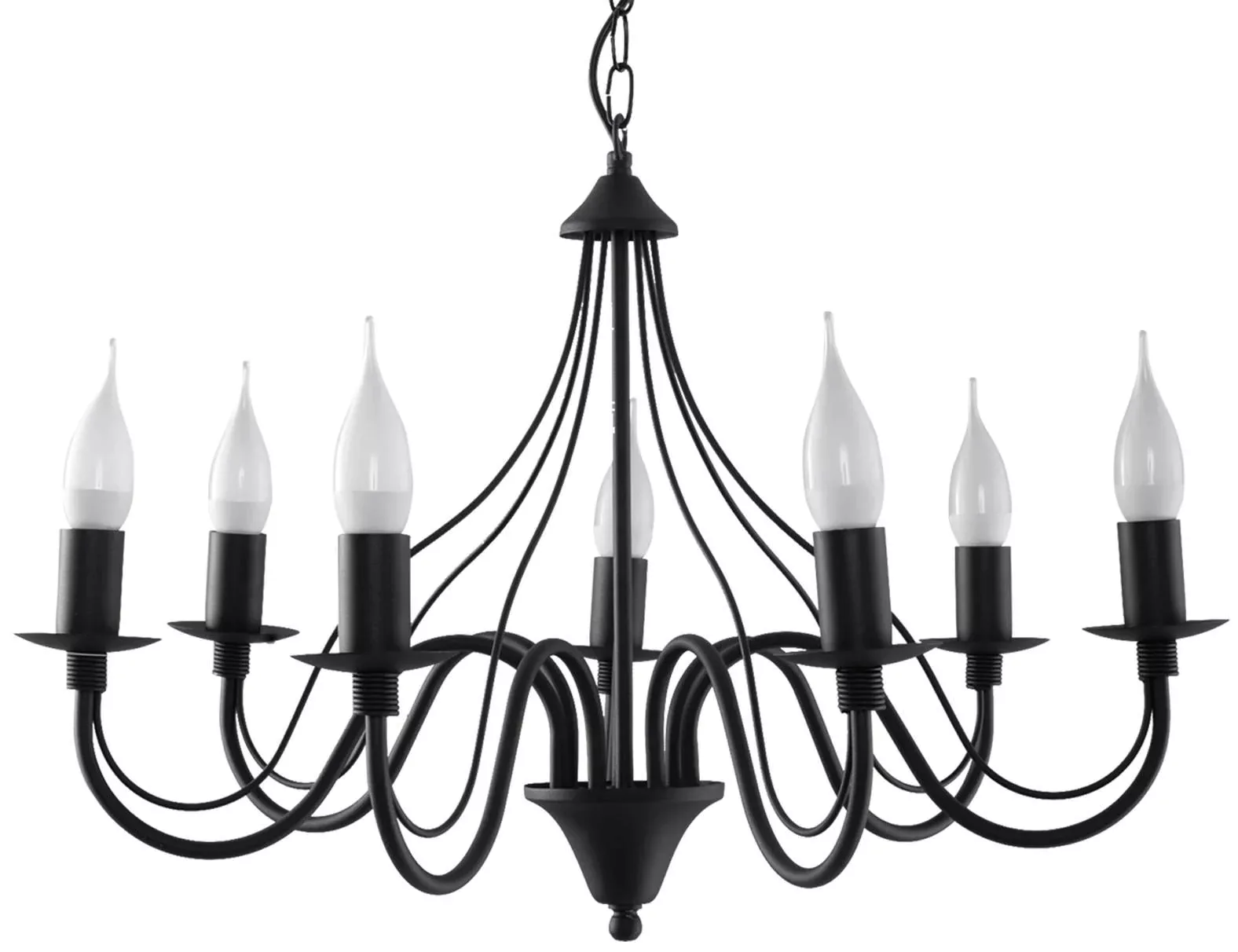 Sollux Lighting Kronleuchter Minerwa 7 Schwarz günstig online kaufen