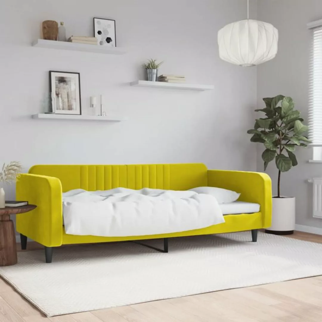 vidaXL Bett Tagesbett Gelb 100x200 cm Samt günstig online kaufen