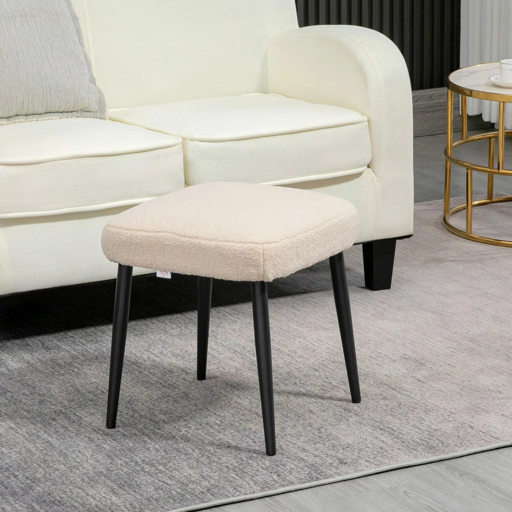 HOMCOM Fußhocker Fußstütze mit Kaschmir-Optik (Sitzhocker günstig online kaufen