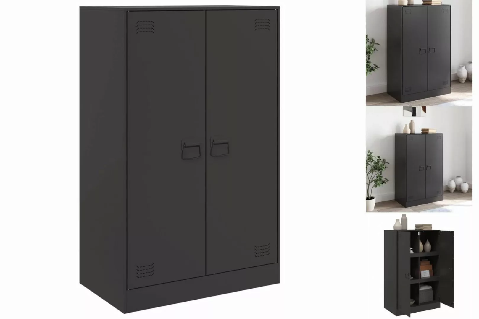 vidaXL Mehrzweckschrank Sideboard Schwarz 67x39x107 cm Stahl günstig online kaufen