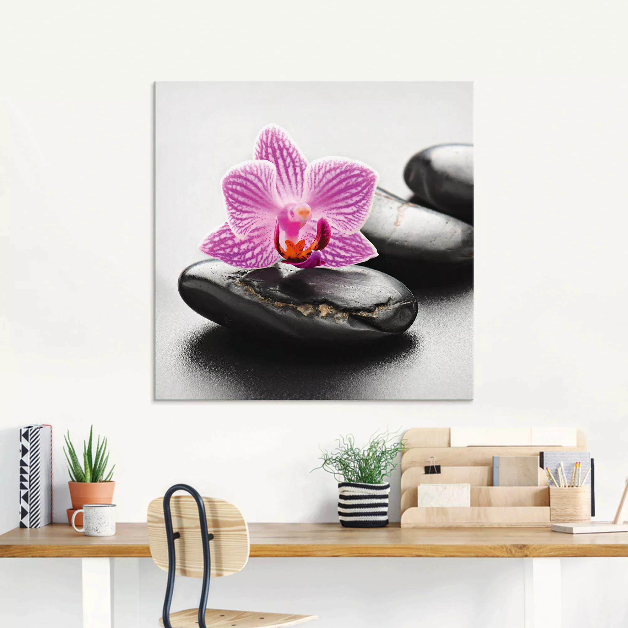 Artland Glasbild "Spa-Konzept mit Zen Steinen und Orchidee", Zen, (1 St.), günstig online kaufen