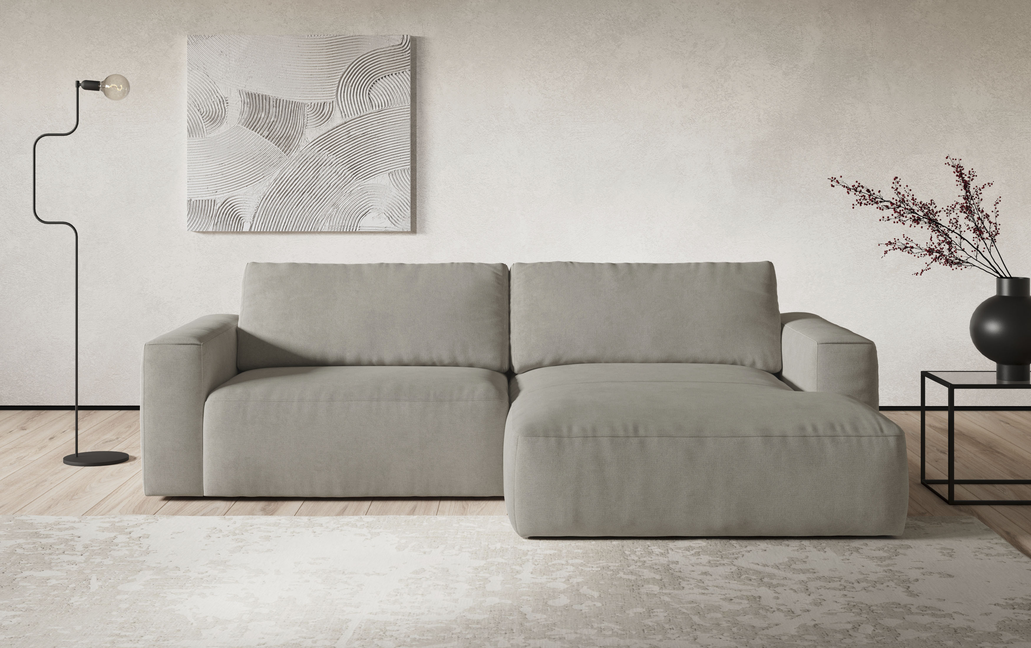 COTTA Ecksofa "Lasso L-Form, XL-Sofa", mit breiter Recamiere im trendigen C günstig online kaufen