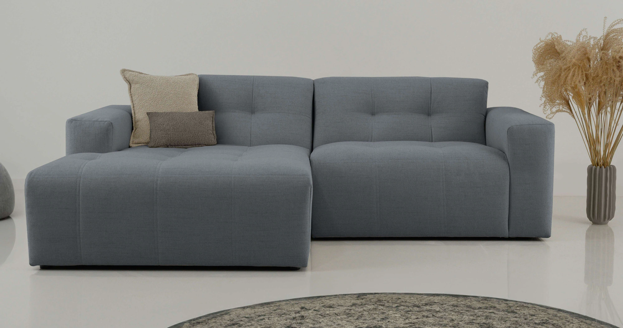 INOSIGN Ecksofa "Tapley", Breite 221 cm, L-Form, Struktur fein, mit Knopfst günstig online kaufen