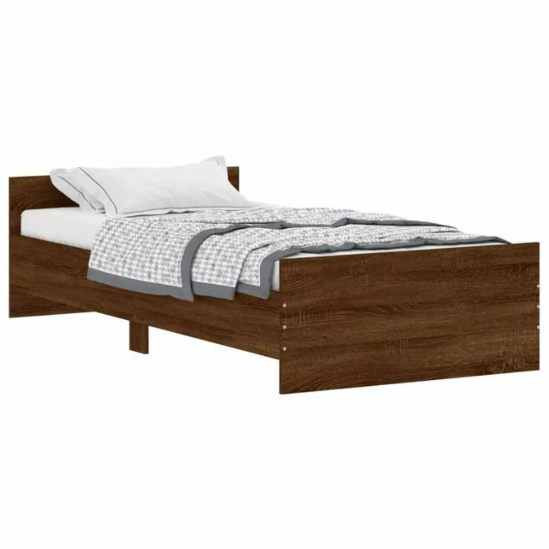 furnicato Bett Bettgestell Braun Eichen-Optik 100x200 cm Holzwerkstoff günstig online kaufen