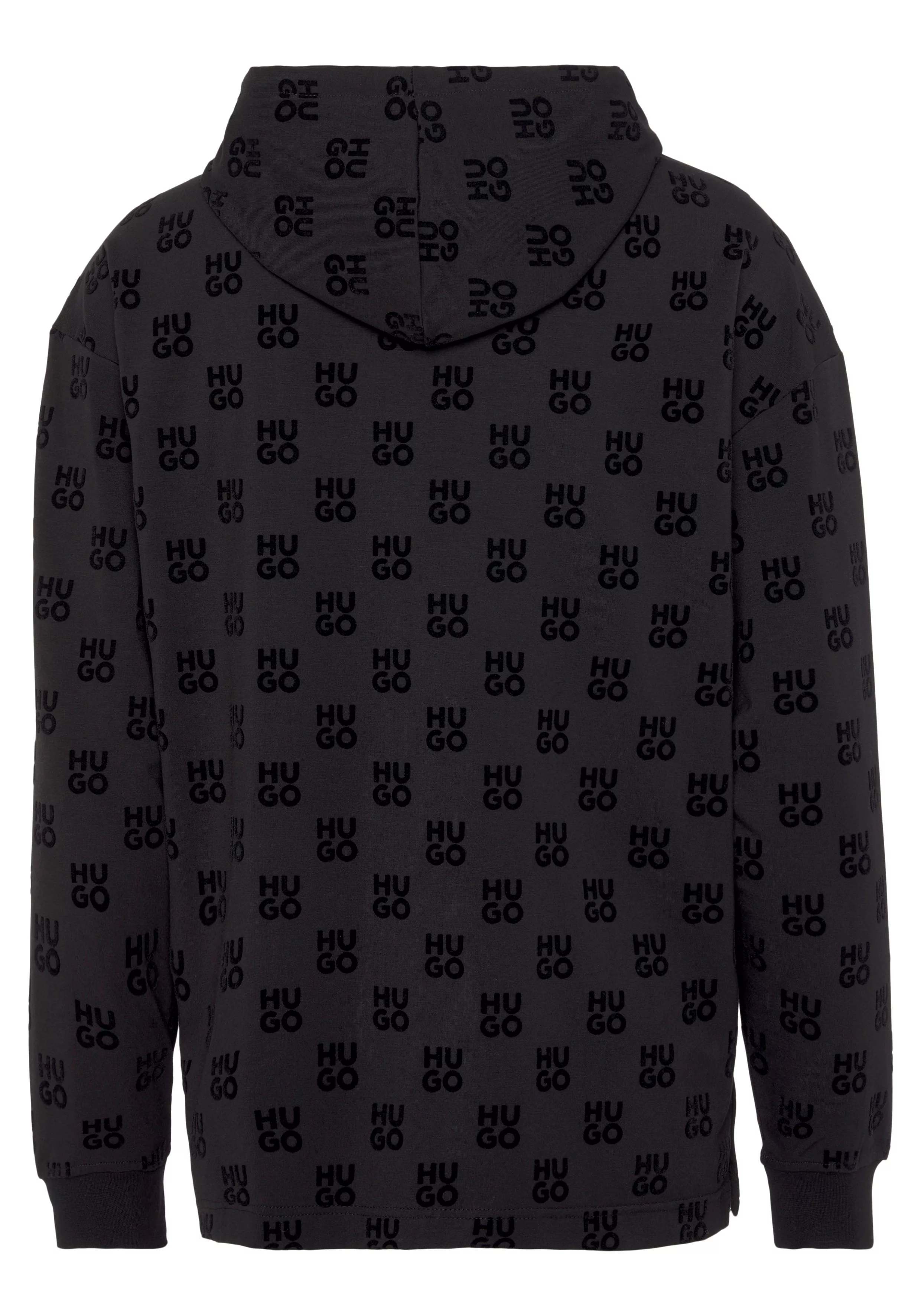 HUGO Kapuzensweatshirt Flock AOP Hoodie mit Monogramm-Allover Print günstig online kaufen