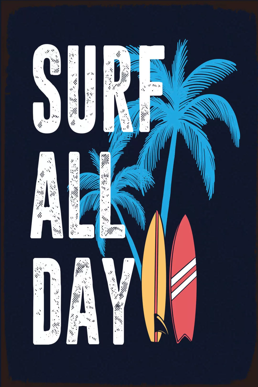 queence Metallbild »Surf All Day«, (1 St.), Stahlschilder günstig online kaufen