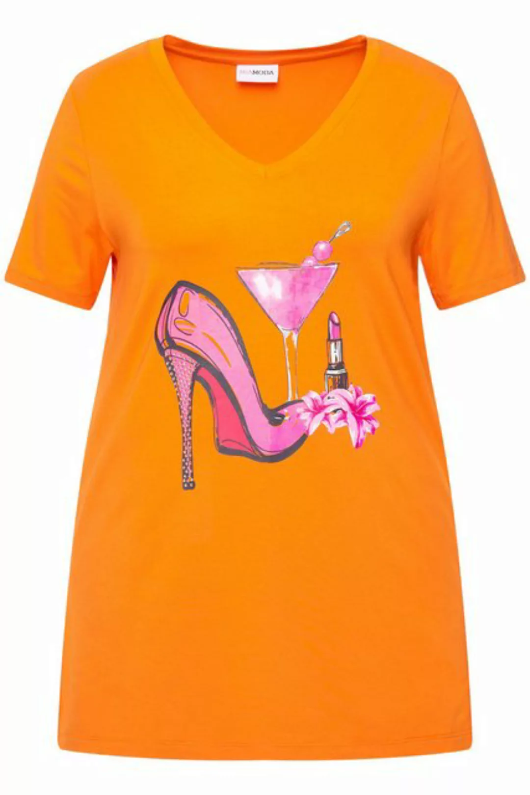 MIAMODA Rundhalsshirt T-Shirt A-Linie Pumps-Motiv Halbarm günstig online kaufen