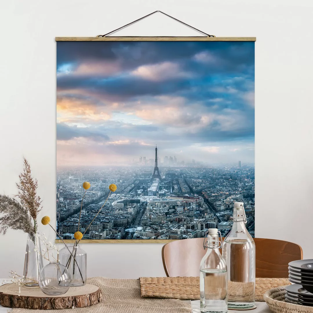 Stoffbild mit Posterleisten Winter in Paris günstig online kaufen