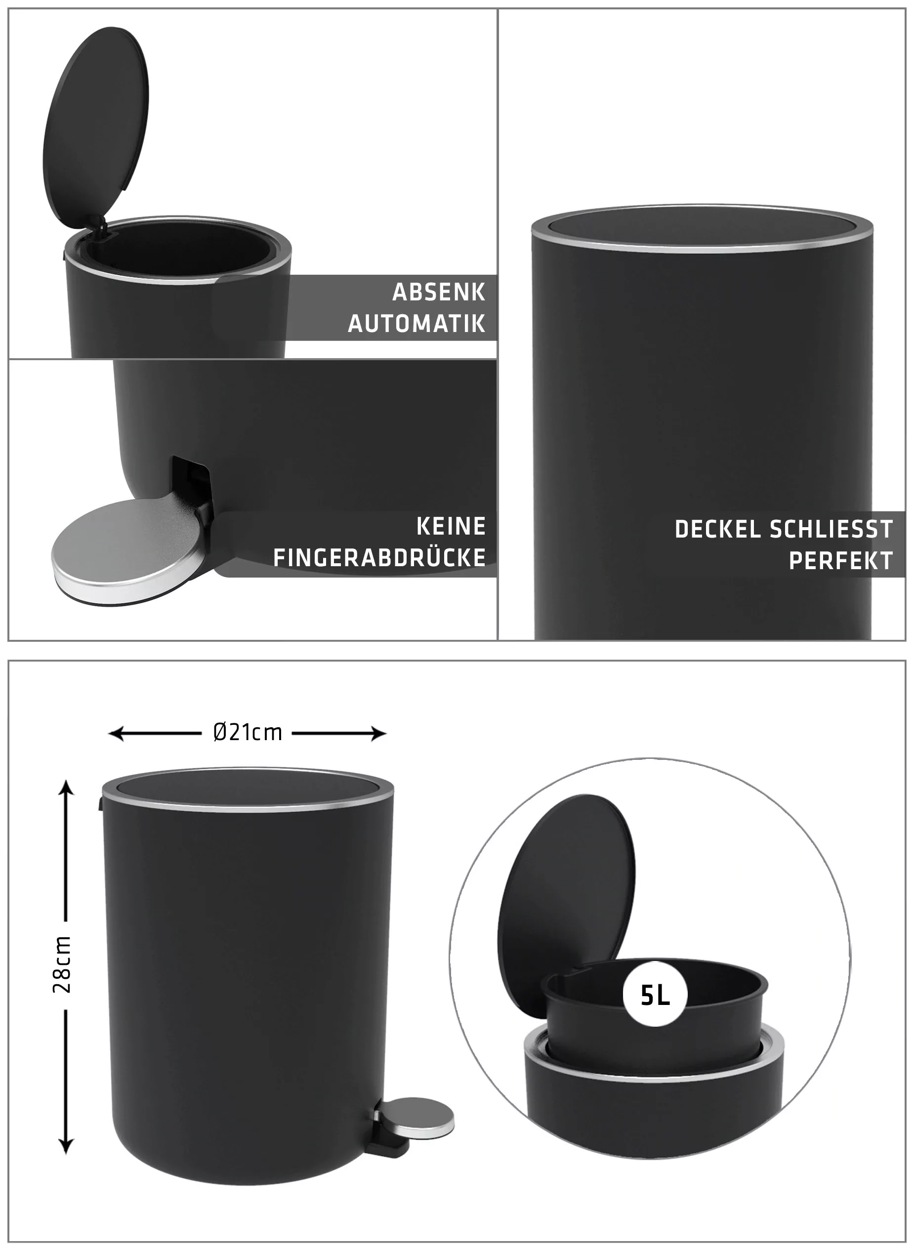 Bischof Kosmetikeimer "Design Bad", 1 Behälter, Ø 21 cm, Höhe 28 cm, Fassun günstig online kaufen