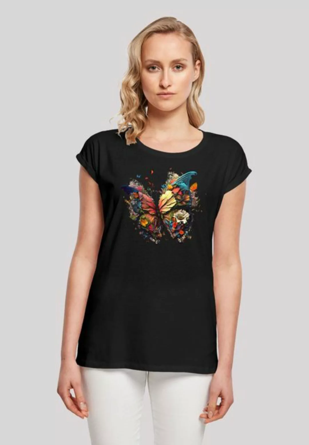 F4NT4STIC T-Shirt Schmetterling Bunt Print günstig online kaufen