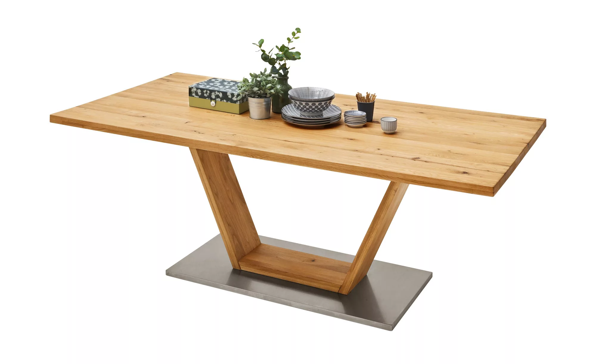 Woodford Säulentisch massiv Ateno ¦ holzfarben ¦ Maße (cm): B: 100 H: 77 Ti günstig online kaufen