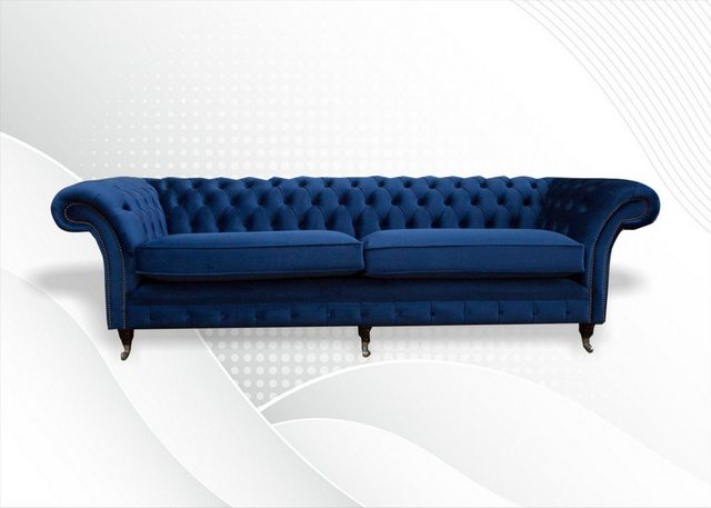 Xlmoebel Sofa Großes blaues XXL-Sofa Chesterfield 265 cm Polstersofa 4-Sitz günstig online kaufen