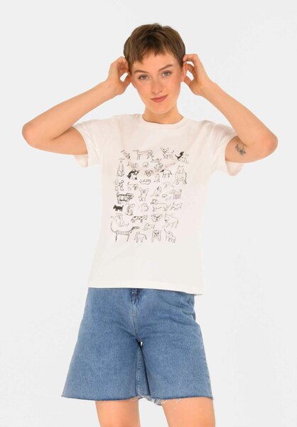 Damen Print T-shirt Dogs Aus Biobaumwolle günstig online kaufen