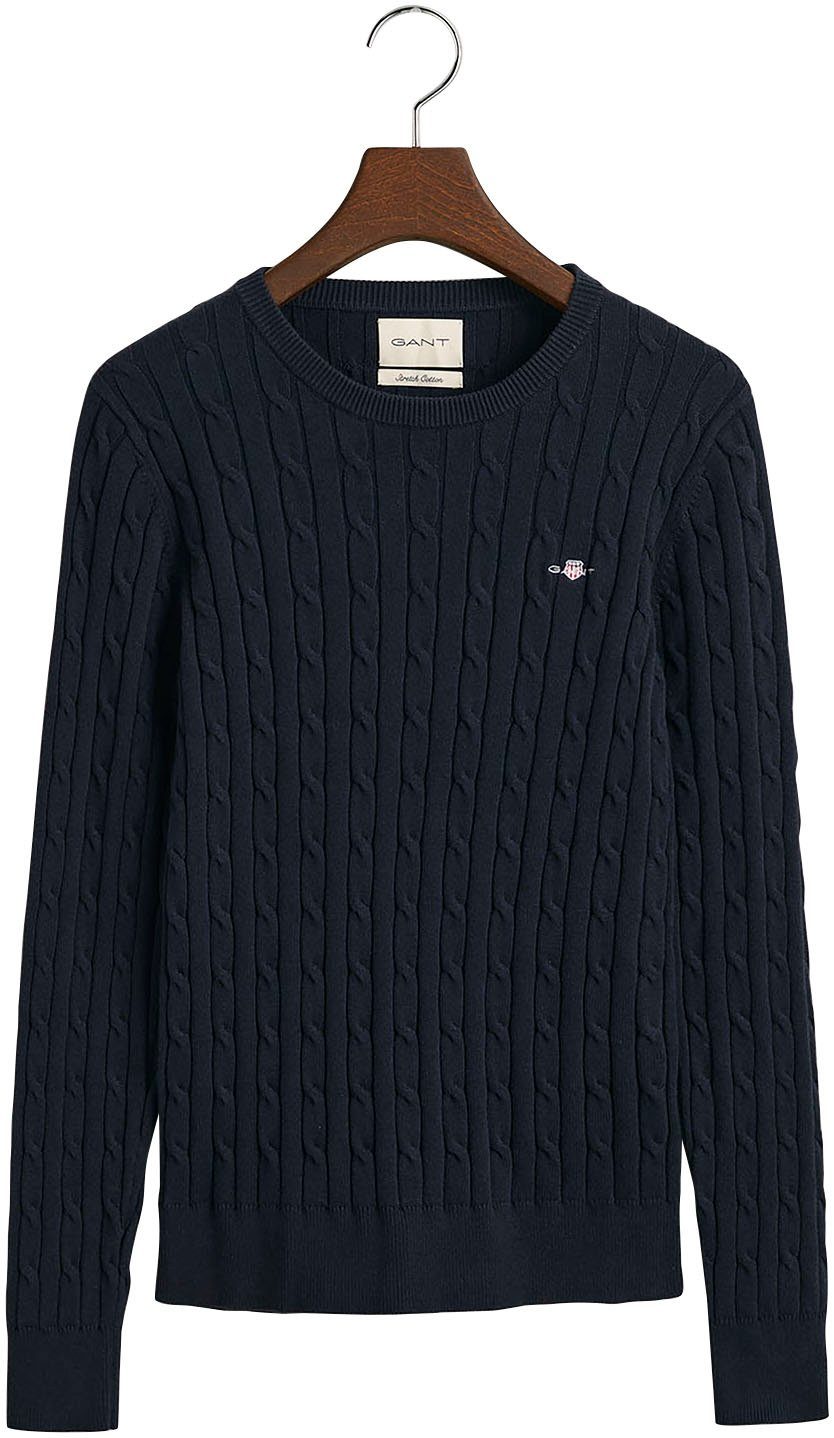 Gant Strickpullover STRETCH COTTON CABLE C-NECK günstig online kaufen
