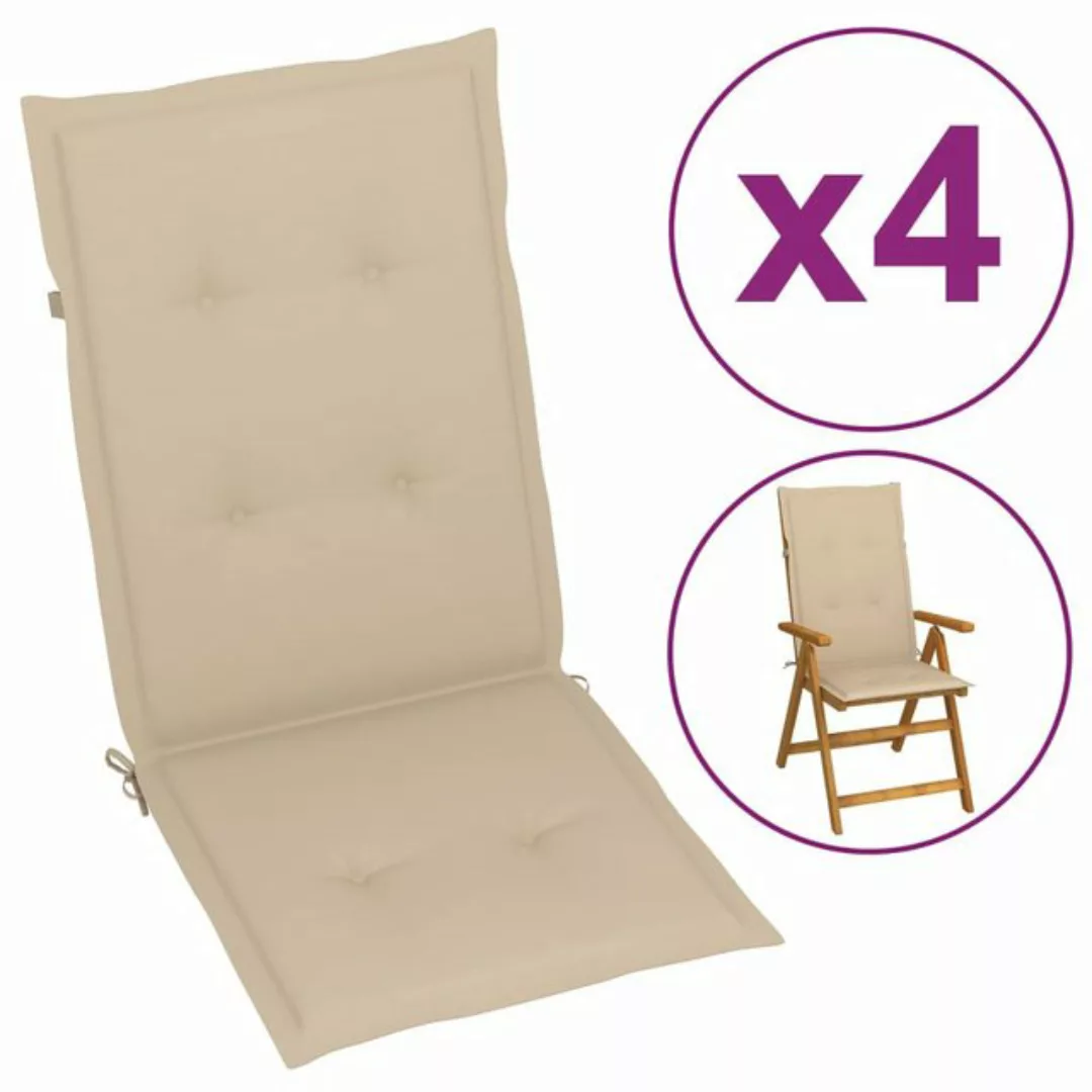 Gartenstuhlauflagen 4 Stk. Beige 120x50x4 Cm günstig online kaufen