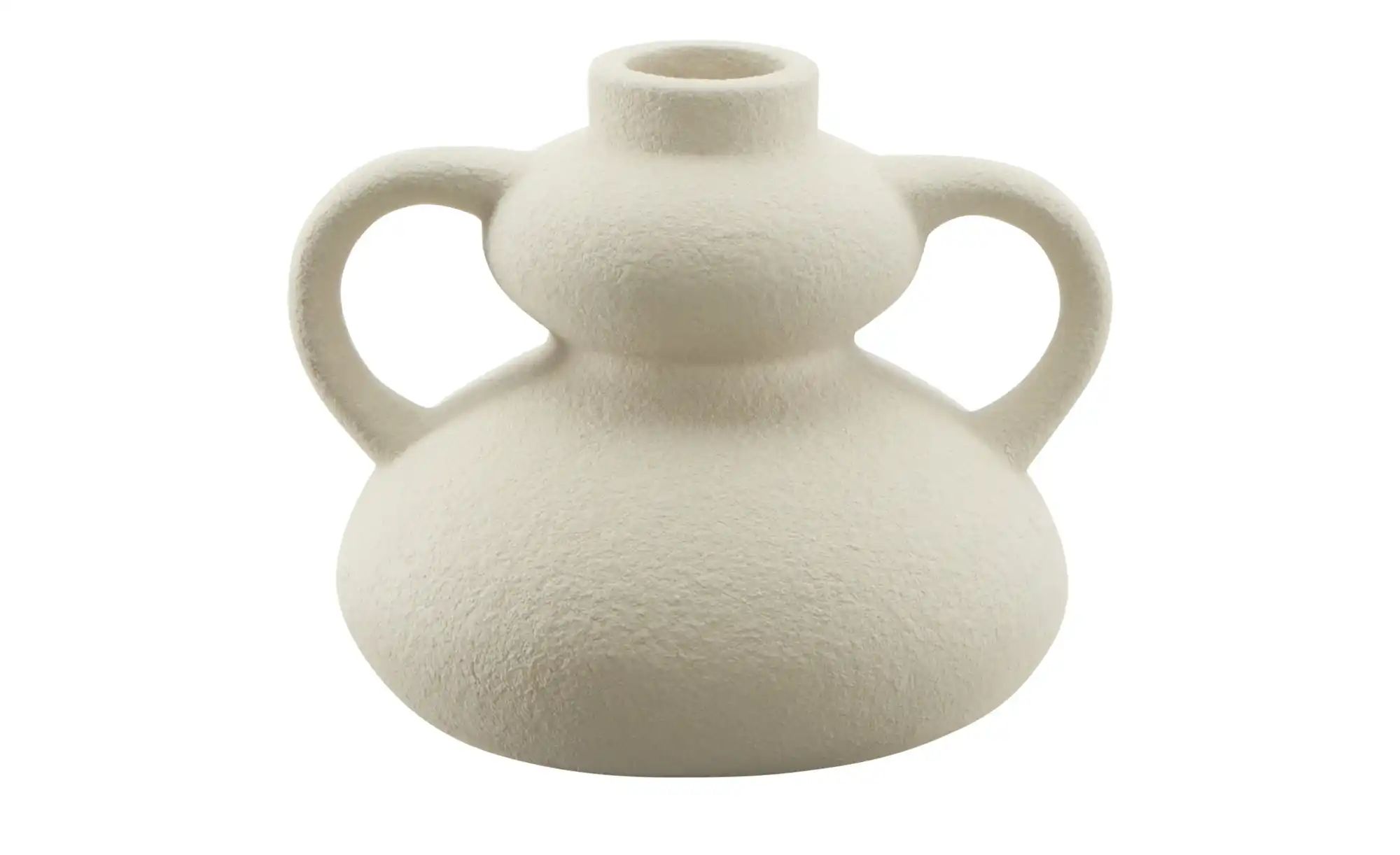 HOME STORY Vase ¦ creme ¦ Steinzeug ¦ Maße (cm): H: 9,5  Ø: 11.5 Accessoire günstig online kaufen