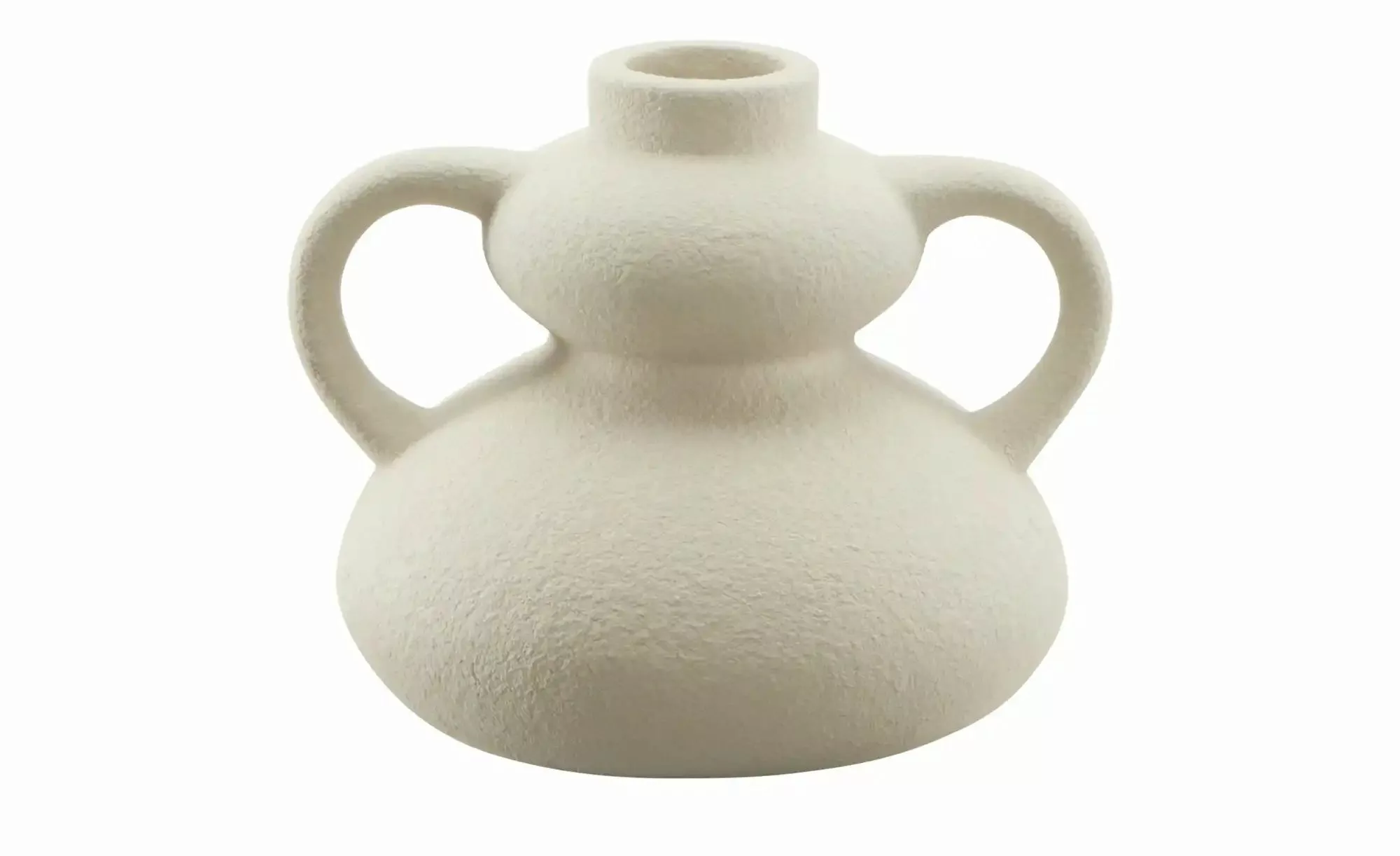 HOME STORY Vase   ¦ creme ¦ Steinzeug ¦ Maße (cm): H: 9,5  Ø: 11.5 Accessoi günstig online kaufen