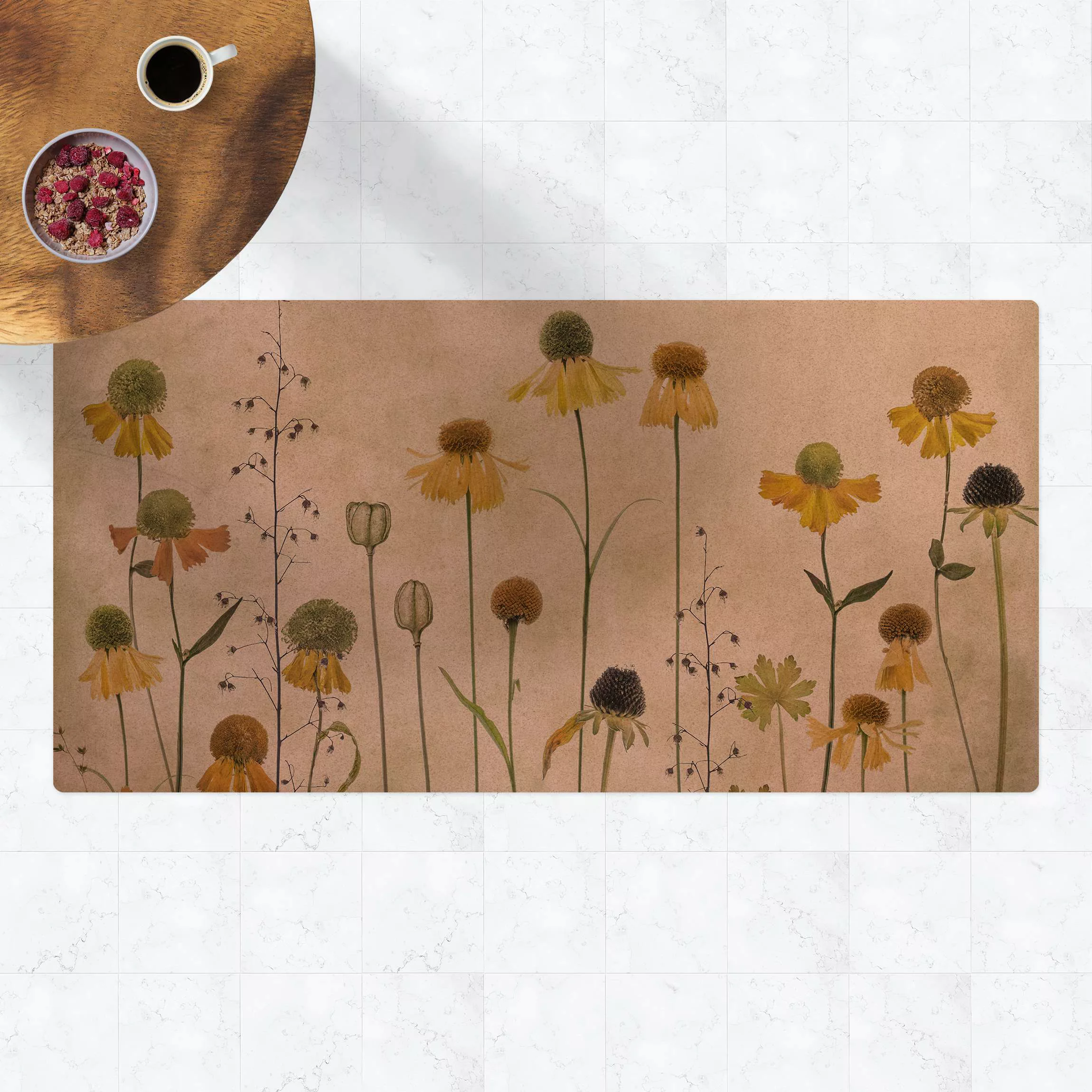 Kork-Teppich Zarte Helenium Blüten günstig online kaufen