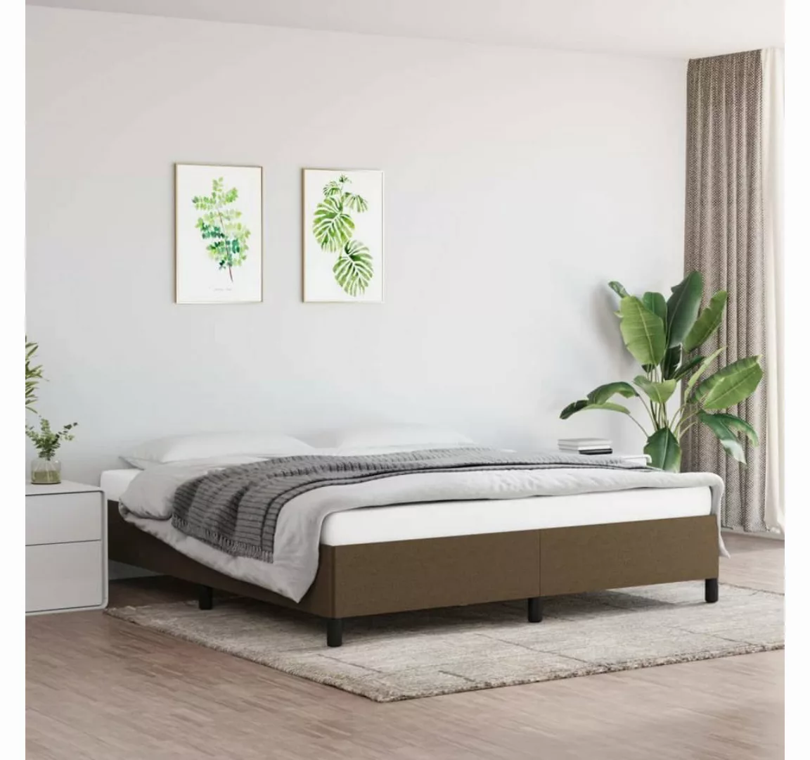 furnicato Bett Bettgestell Dunkelbraun 160x200 cm Stoff günstig online kaufen