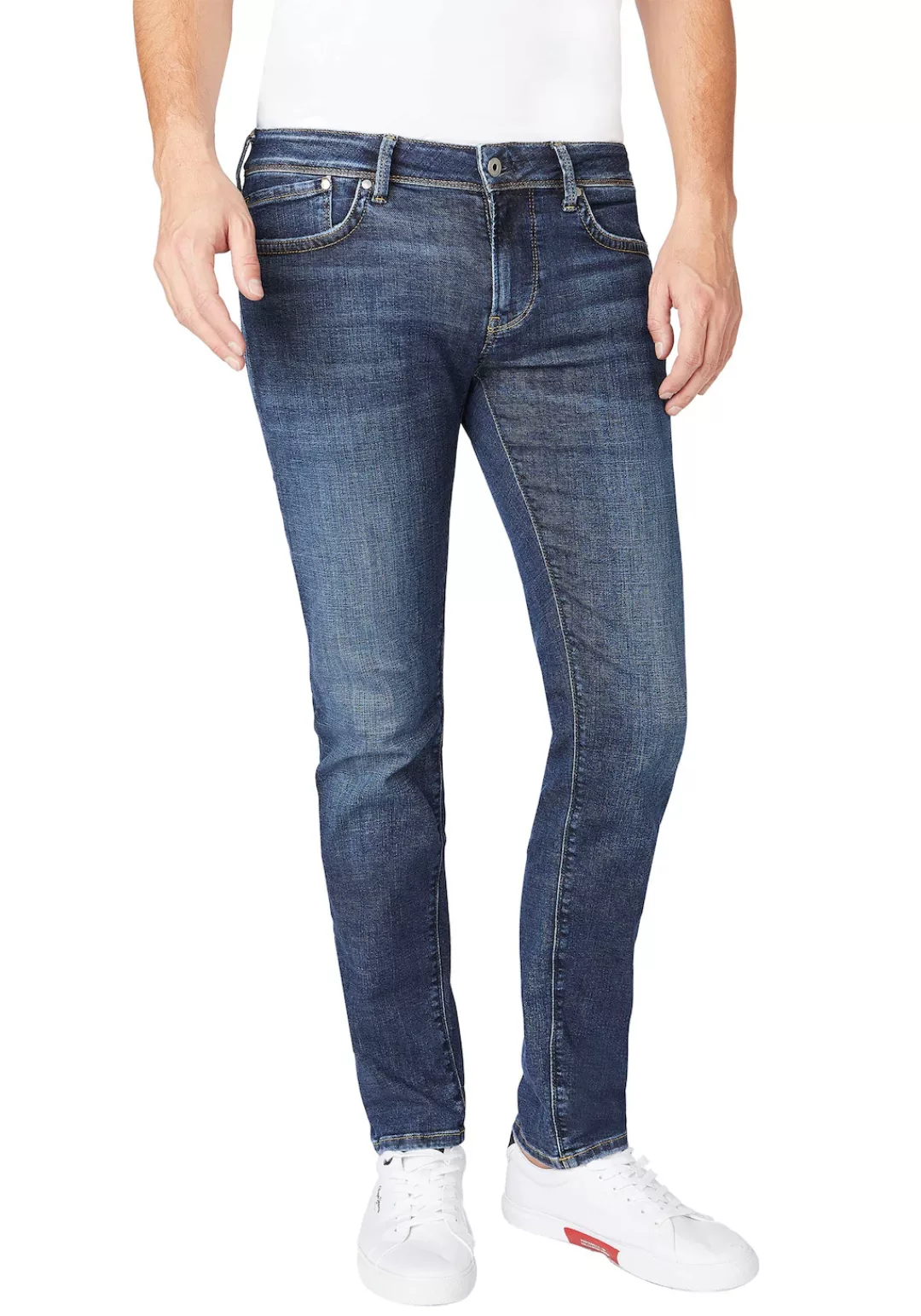 Pepe Jeans Herren Jeans Hatch - Slim Fit - Blau - Rinse Powerflex günstig online kaufen