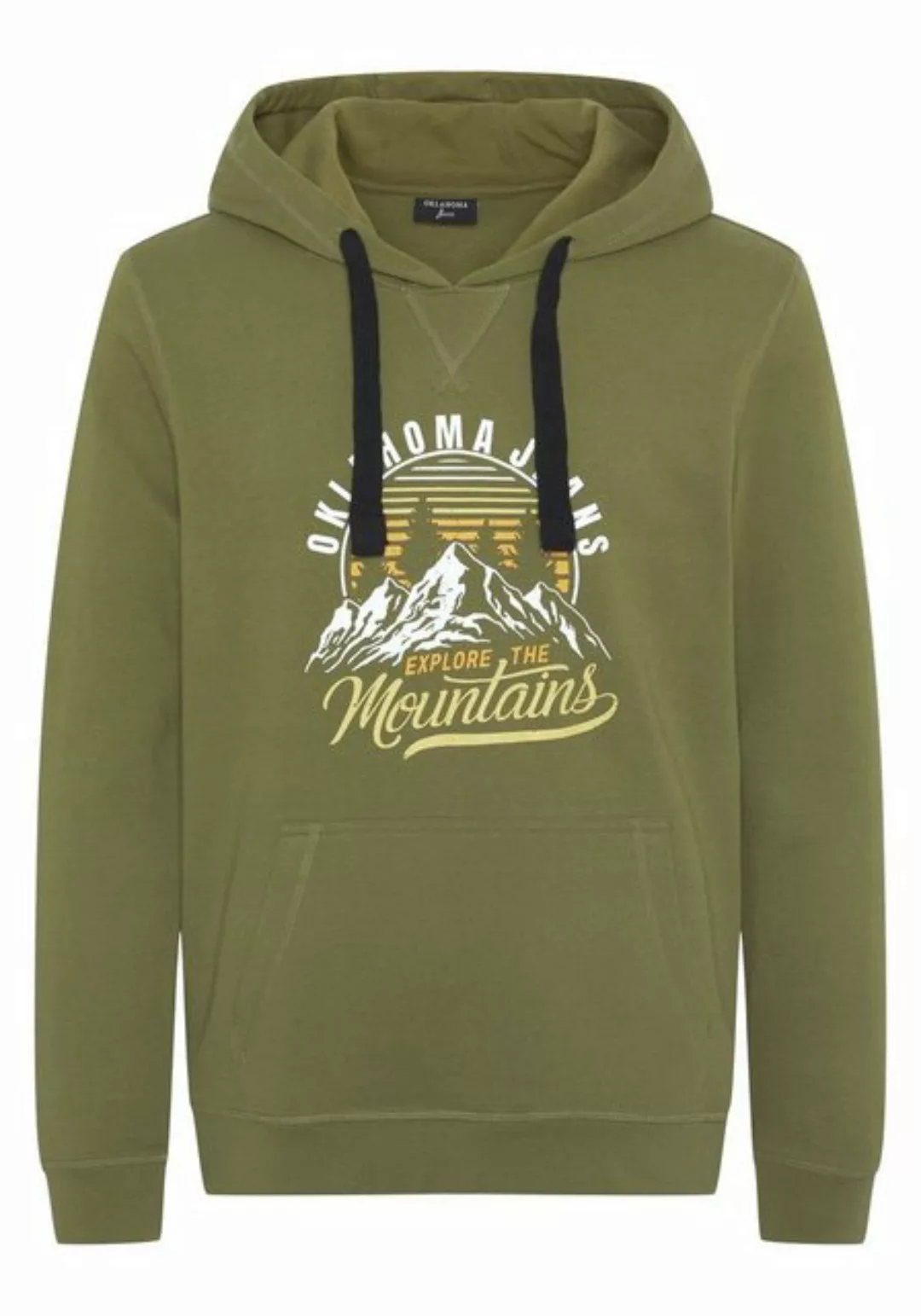 Oklahoma Jeans Kapuzensweatshirt mit Label- und Mountain-Print günstig online kaufen