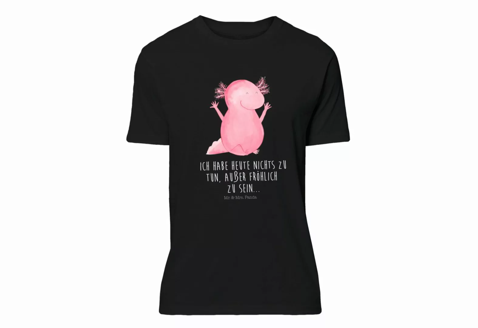 Mr. & Mrs. Panda T-Shirt Axolotl Hurra - Schwarz - Geschenk, Junggesellenab günstig online kaufen