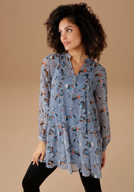 Aniston SELECTED Longbluse, mit dekorativer Biesenverzierung günstig online kaufen