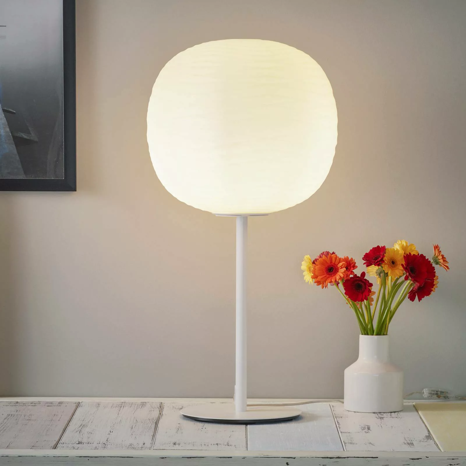 Foscarini Gem tavolo alta Tischleuchte, weiß günstig online kaufen