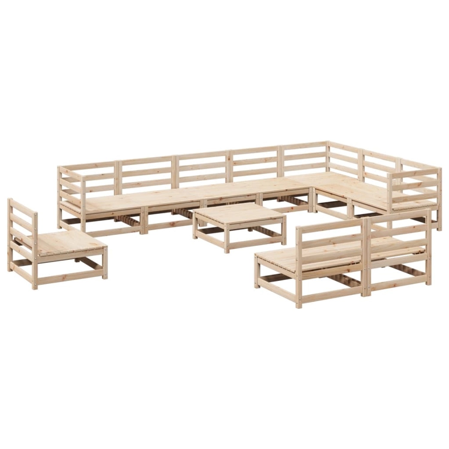 vidaXL 11-Tlg Garten-Sofagarnitur Massivholz Kiefer 3299485 günstig online kaufen