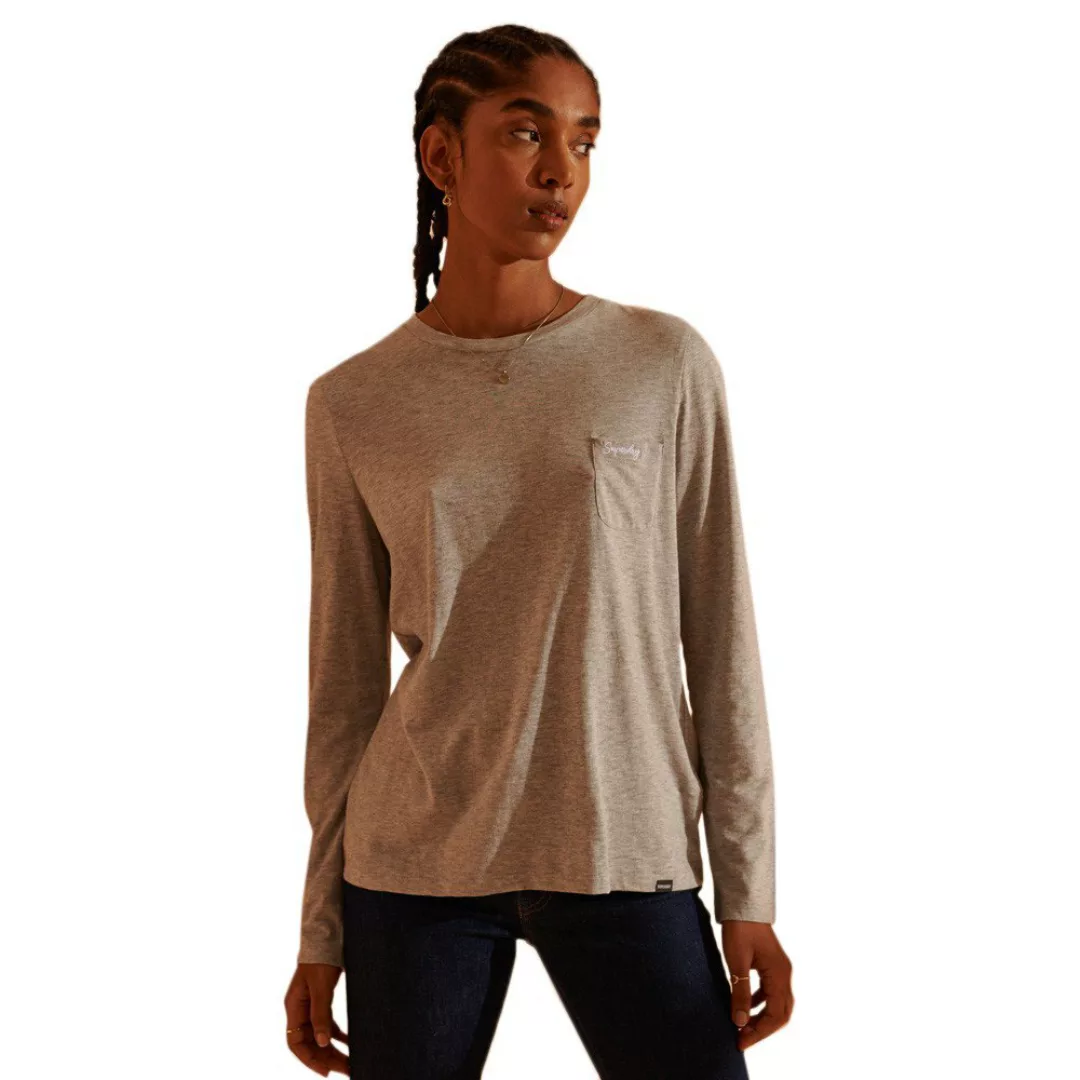 Superdry Scrip Langarm-t-shirt XS Grey Marl günstig online kaufen