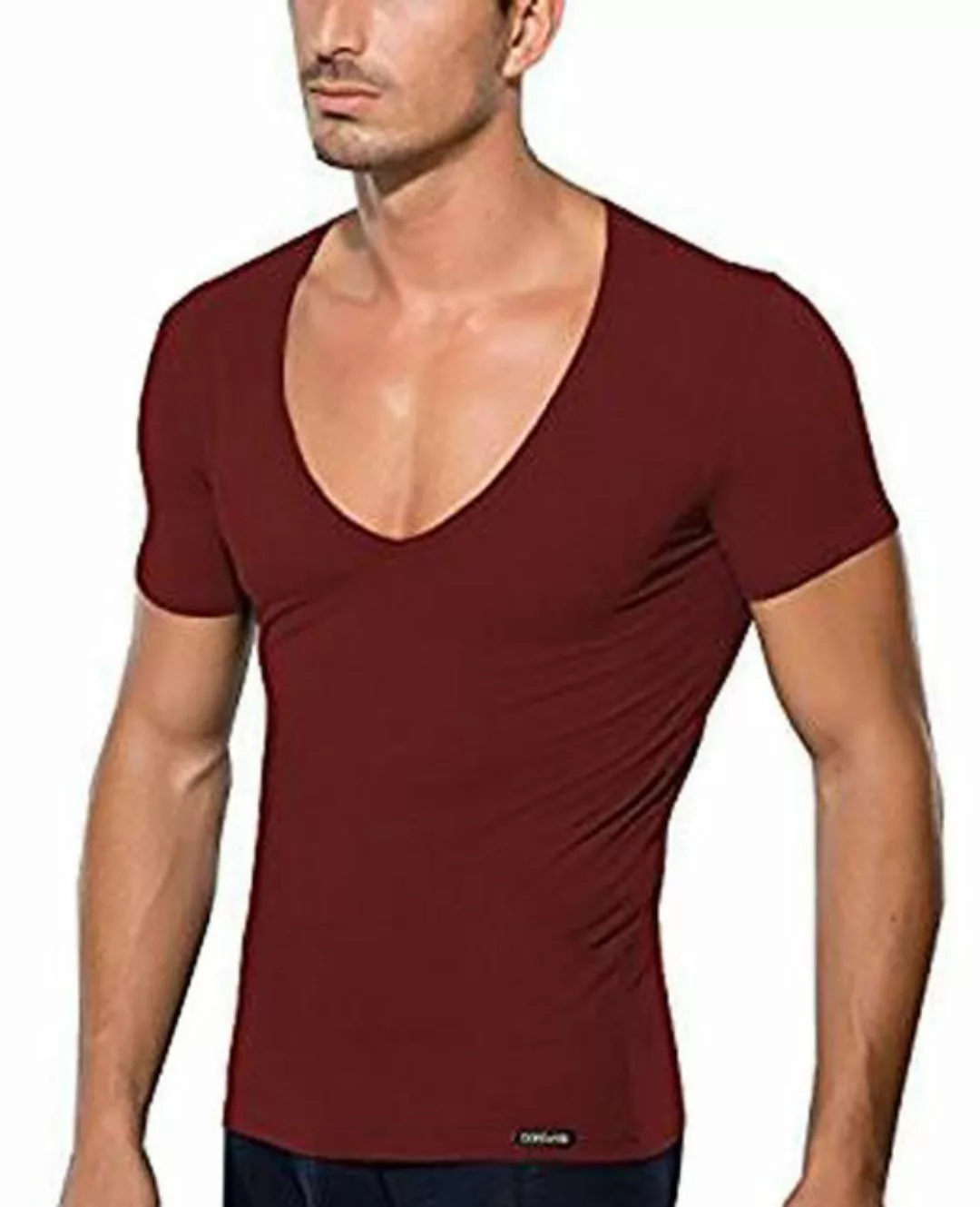 DOREANSE T-Shirt Doreanse Deep V Shirt Bordeaux 2820 günstig online kaufen