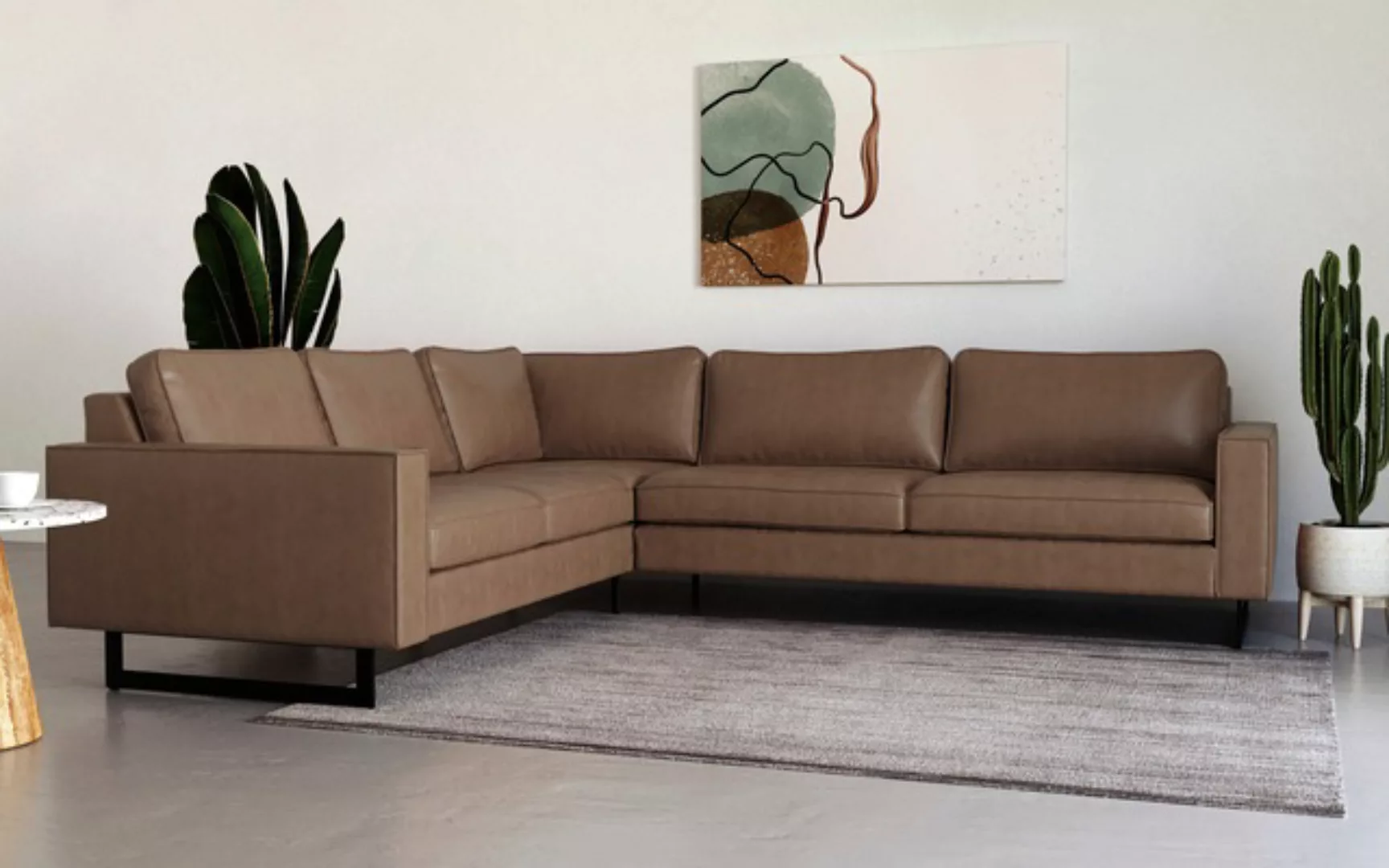 Places of Style Ecksofa »Pinto, 250/290 cm, langer Schenkel, XXL, Ottomane« günstig online kaufen